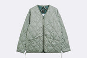 Taion Military Zip V Neck Down Jacket Sage Green
